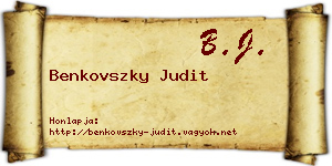 Benkovszky Judit névjegykártya